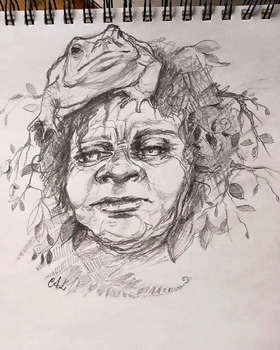 "Shaman with a Frog" - Adriana Laube