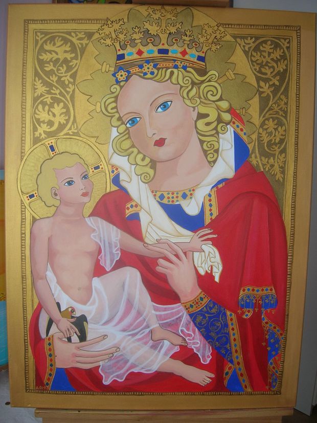 Vierge à l'Enfant tenant un pic. Aleksnadra Gaweł Krajska