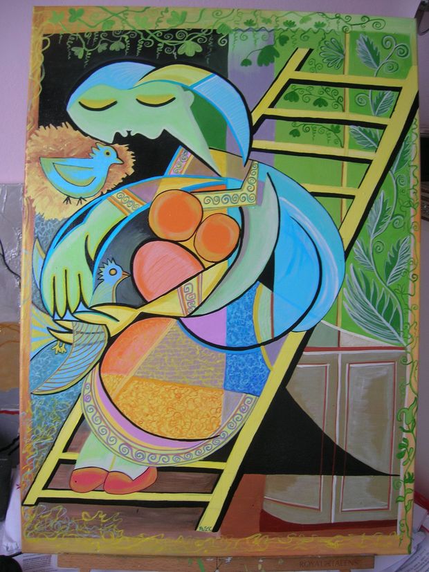 Sur la base de Picasso vendredi : ,, Femme avec une colombe ' Aleksnadra Gaweł Krajska