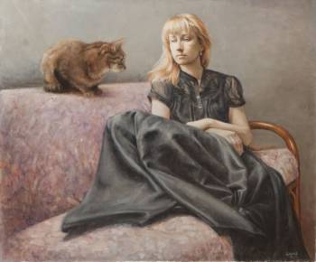 Ragazza con un gatto - Alina Sibera