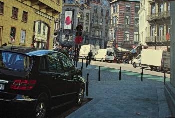 Bruksela-Boulevard de l`Emperer-z czarnym Mercedesem B klasse - Andrzej A Sadowski