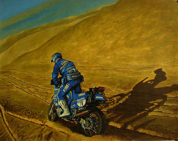 Rajd Paryż Dakar - niebieska Yamaha - Andrzej A Sadowski