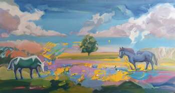 Meadow with Horses - Andrzej Kogut