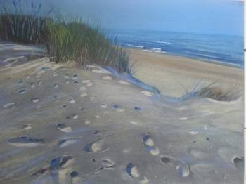 Empreintes de pas sur la dune de sable - Andrzej Siewierski