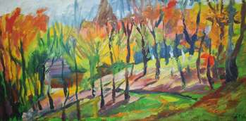 Autumn in the orchard - Anna Husarska