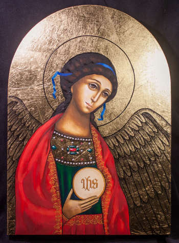 Anioł w Karminowej Szacie Pamiątka Pierwszej Komunii Świętej - Anna Kloza Rozwadowska