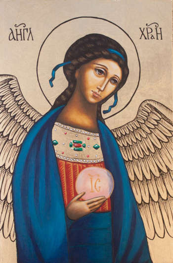Engel in einer blauen Robe - Anna Kloza Rozwadowska