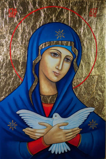 Ikone der pneumatophorischen Mutter Gottes, die den Heiligen Geist trägt - Gedenken und Kommunion - Anna Kloza Rozwadowska