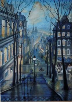 Uliczka na Montmartre w Paryżu - Anna Maria Modrzejewska
