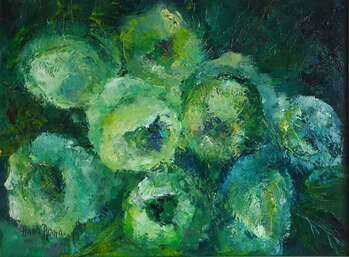 Roses in blue and green. - Anna  Michalczak