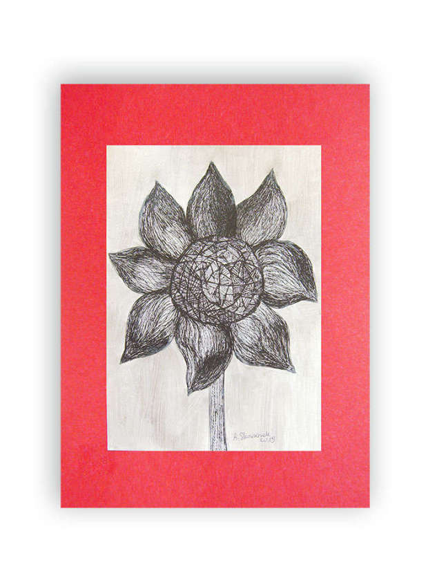 Disegno In Bianco E Nero Di Un Fiore Anna Skowronek