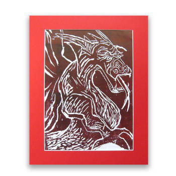 Les graphismes de dragon linogravure - Anna Skowronek