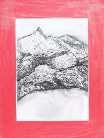 Montagne croquis n ° 1 - noir et blanc dessin original - Anna Skowronek