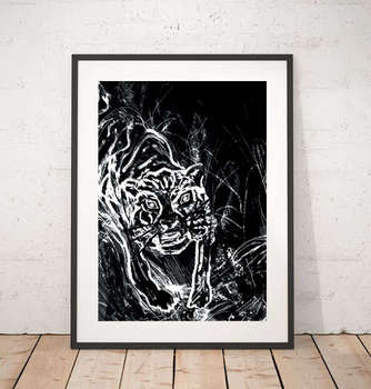 poster in bianco e nero con una tigre - Anna Skowronek