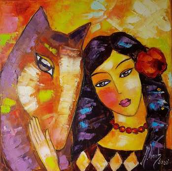 Vergine con un cavallo II - Anna Wach