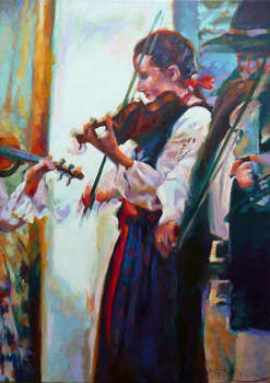Góralka grająca na skrzypcach - Barbara Gulbinowicz