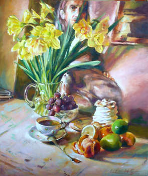 Still life with a picture in the background - Barbara Gulbinowicz