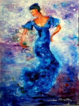 dancer in blue - Barbara Obertynska