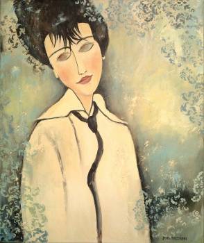 Porträt einer Frau (durch die Arbeit A. Modigliani inspiriert) - Beata Raczyńska