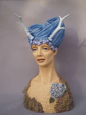 sculpture de fée aux cheveux bleus - Dominika Rumińska