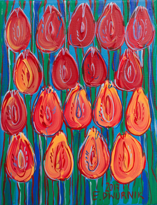 Czerwone tulipany Edward Dwurnik