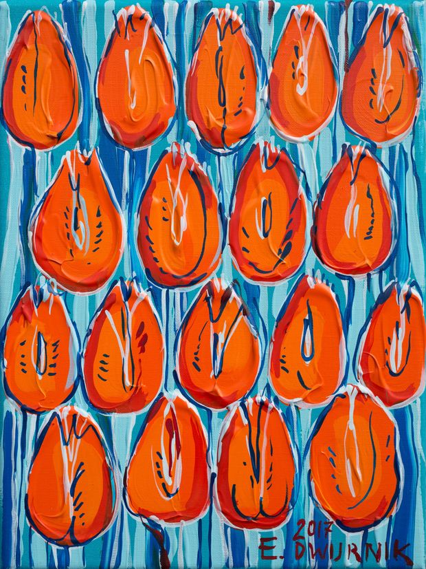 OBRAZ OLEJNY - Pomarańczowe Tulipany Edward Dwurnik