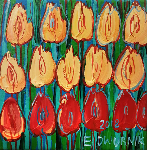 Разноцветные тюльпаны Edward Dwurnik