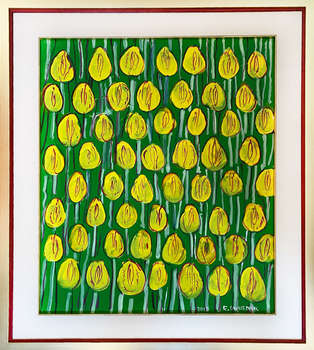 Yellow Tulips - OIL PAINTING - Edward Dwurnik