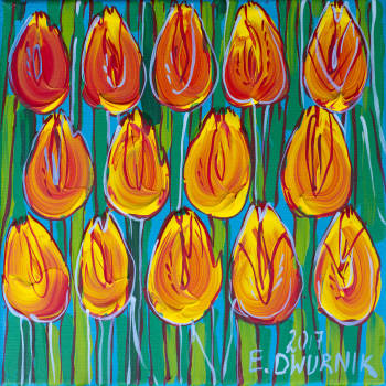Żółte tulipany - Edward Dwurnik