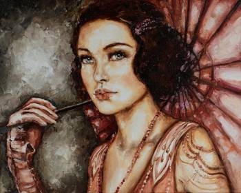 Kobieta z parasolką - Elżbieta Brożek