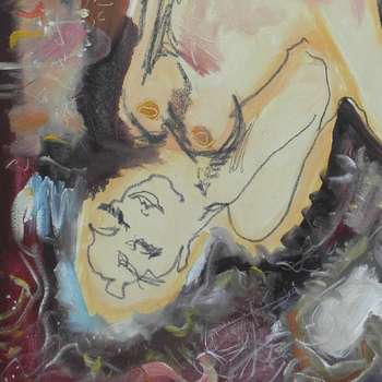 Nu, Femme et signe Ankh, 45x90 cm, 2021 - Eryk Maler