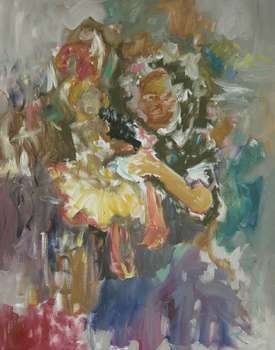 Mädchen mit Puppe - Gemälde - Eryk Maler
