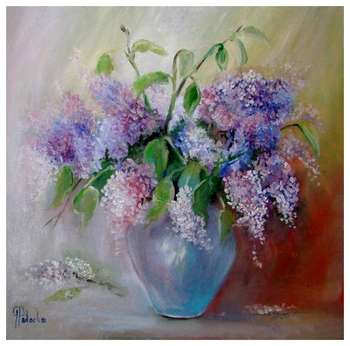 Oil painting lilacs - Grażyna Potocka