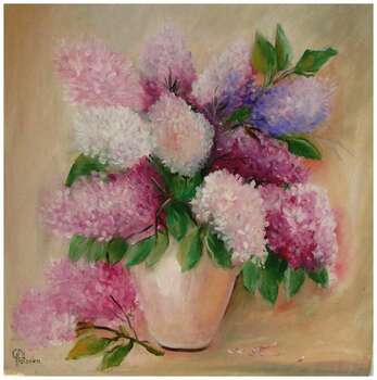 May lilacs oil painting 57-57cm - Grażyna Potocka