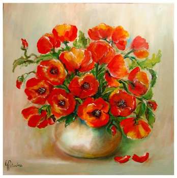 Poppies oil painting - Grażyna Potocka