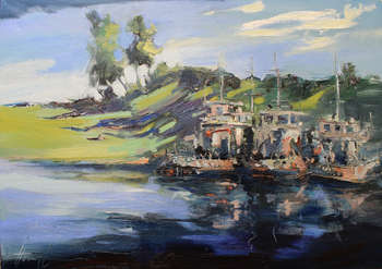 Barki na rzece - Henadzy Havartsou