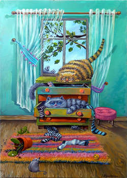 FREE HUT - MEAN CATS ONLY IN THE HOUSE - Izabela Krzyszkowska