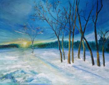 Zachód słońca w zimie - Jadwiga Rudnicka