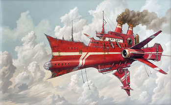 Czerwona Fregata - OBRAZ OLEJNY - Jarosław Jaśnikowski