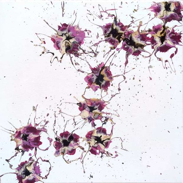 Blumenfluss III 55 x 55 cm Joanna Bilska