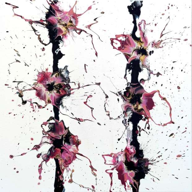Blumenfluss VII 55 x 55 cm Joanna Bilska