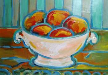 Shawl with peaches - Jolanta Danys
