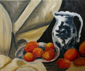 Stillleben mit Äpfeln und Orangen - Katarzyna Gąsiorowska