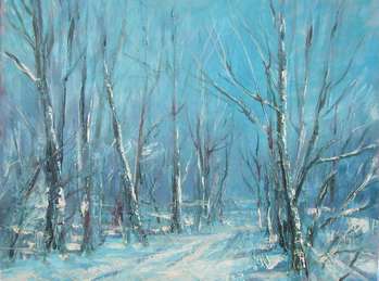 Winter Forest road - Kazimierz Komarnicki