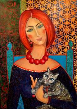 Un avec un chat - Krystyna Ruminkiewicz