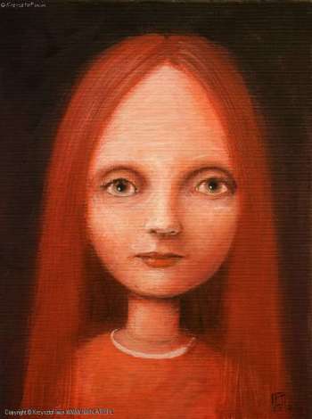 Portrait en rouge - Krzysztof Iwin