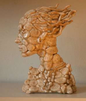 Scultura in ceramica "Profilo di donna" - Krzysztof Śliwka
