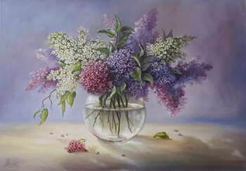 Lilacs Flowers in a Vase - Lidia Olbrycht