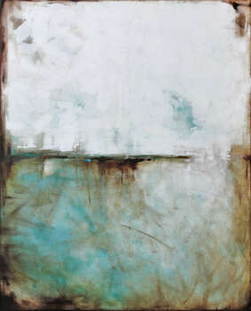 Oil Painting - Turquoise, chestnut and white I - Maja Gajewska
