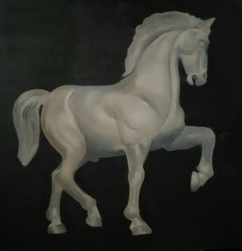 Peinture à l'huile, sculpture cheval acrylique - Małgorzata Gazduła